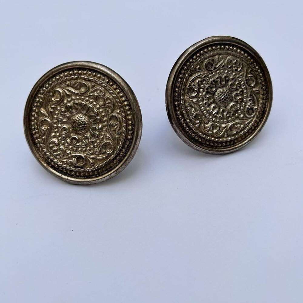 Vintage Ornate Circle Silver-Plated Napkin Rings Holders KCB 2.25” Lot of 2
